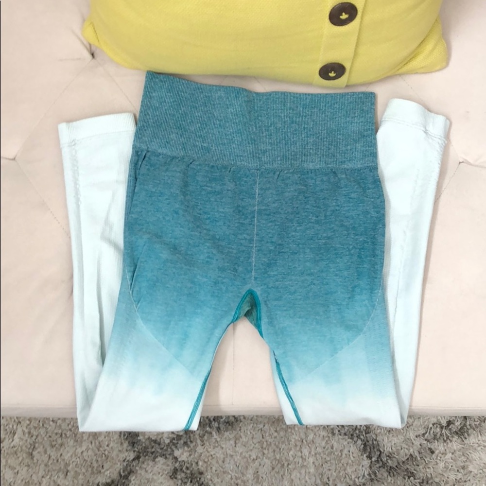 Gymshark dupe Ombré Seamless Leggings Teal IceBlue